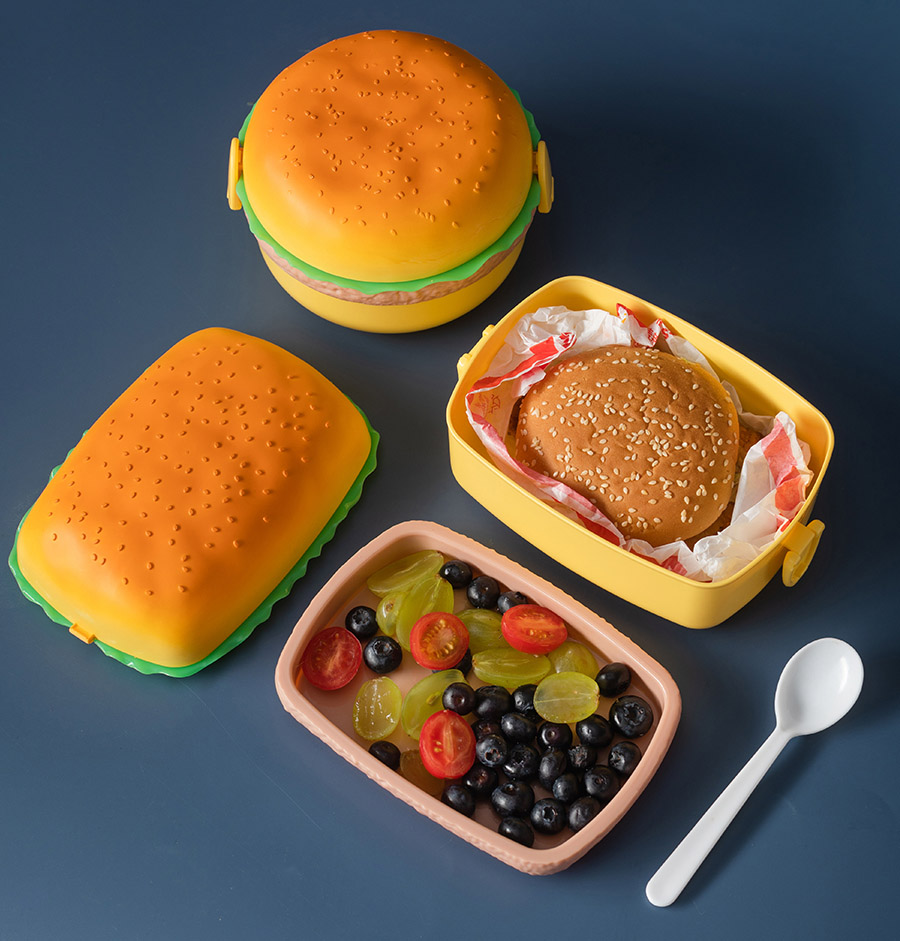 Creative Food On The Go Burger Shaped Bento Box Makes Dining Out More Fun Livingfunware